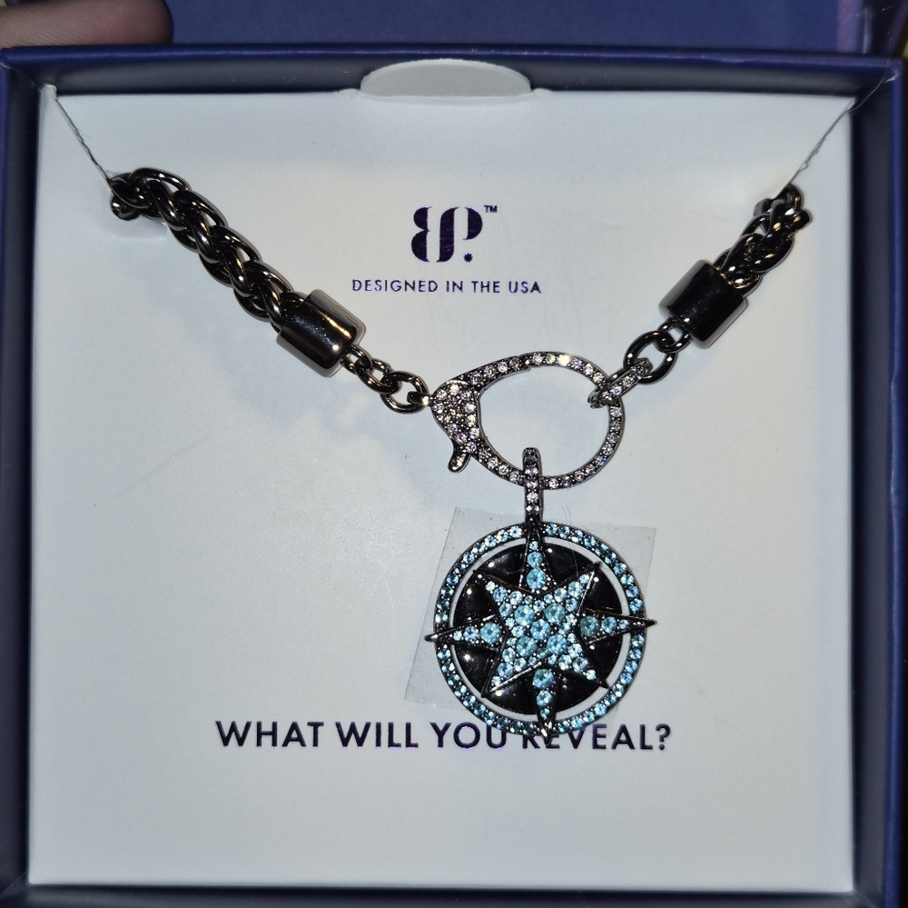 Stunning Blue and Silver Star Pendant Necklace